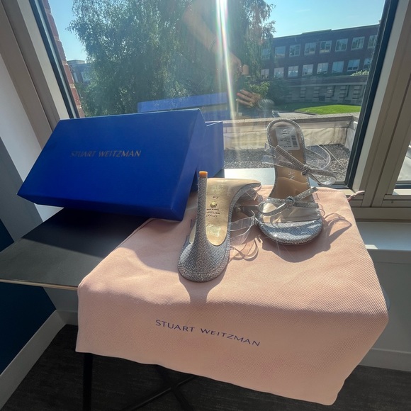 Stuart Weitzman Bow 100 Slide Heel Sandals - 7.5 - Picture 6 of 7